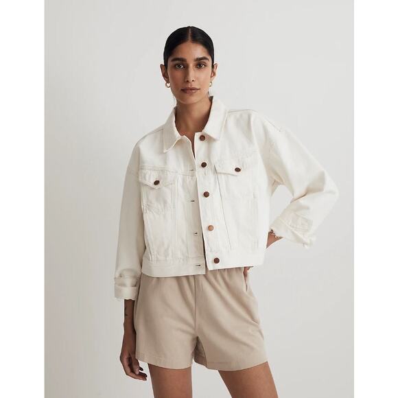 Madewell Slanted Yoke The Trucker Jean Jacket Vintage Canvas Women's Size XXL - Picture 1 of 5